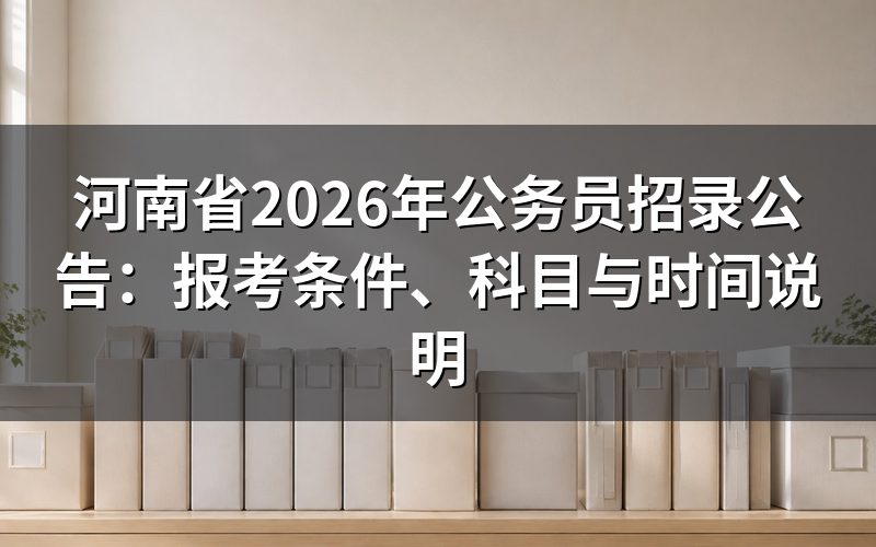 2026年河南省公务员招录公告什么时候发布?