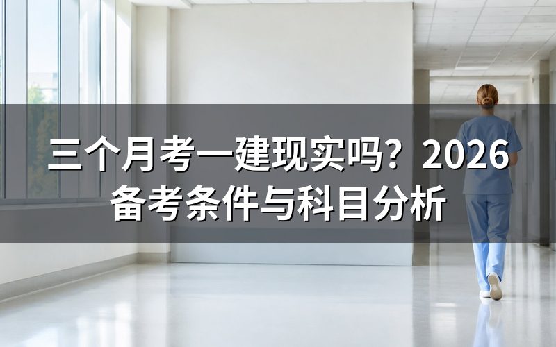 三个月考一建现实吗?先看2026年考试时间与报名窗口