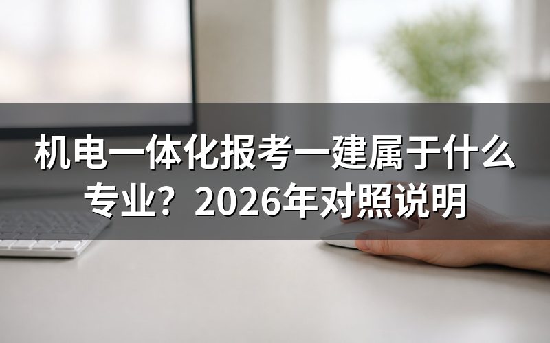 机电一体化报考一建到底算不算工程类专业?
