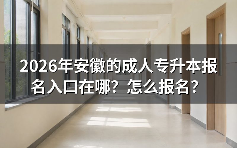 2026年安徽成人专升本报名入口