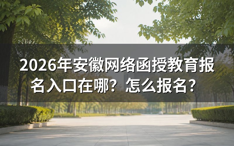 2026年安徽函授教育报名入口与时间