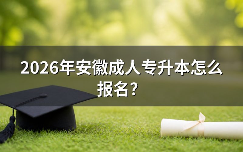 一、2026年安徽成人专升本报名时间与入口