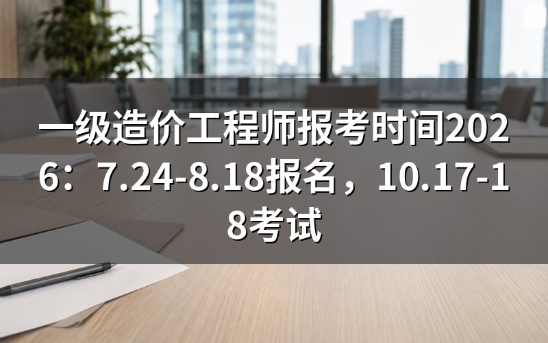 2026年一级造价工程师具体什么时候报名和考试？