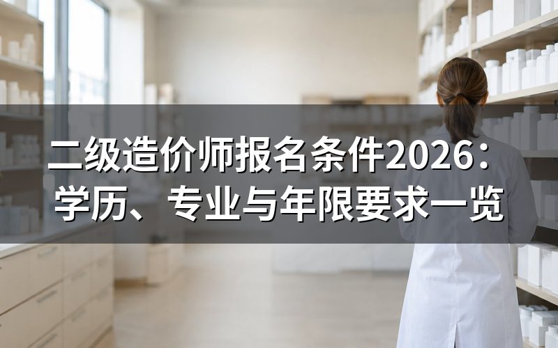 二级造价师报名条件是什么?2026年学历与专业要求详解