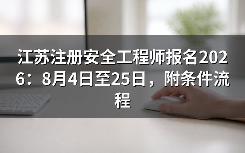2026年江苏注册安全工程师报名时间是什么时候？