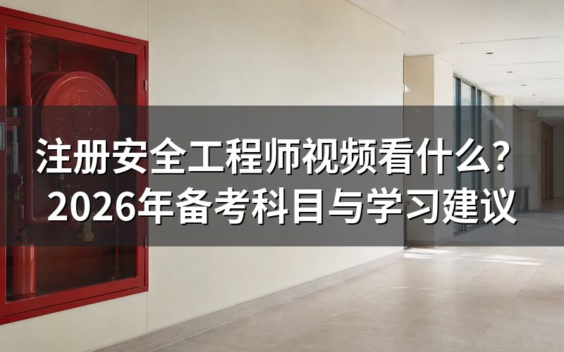 注册安全工程师视频通常对应哪些考试科目？