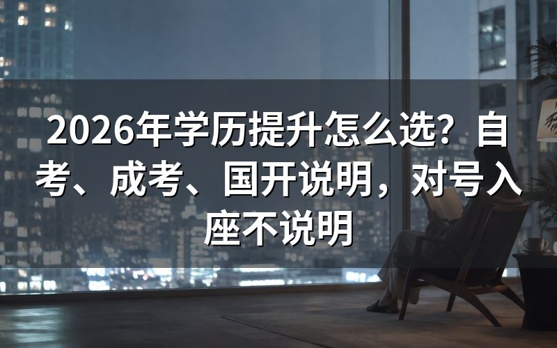 一、学历提升为什么没有“更合适”,只有“最合适”?