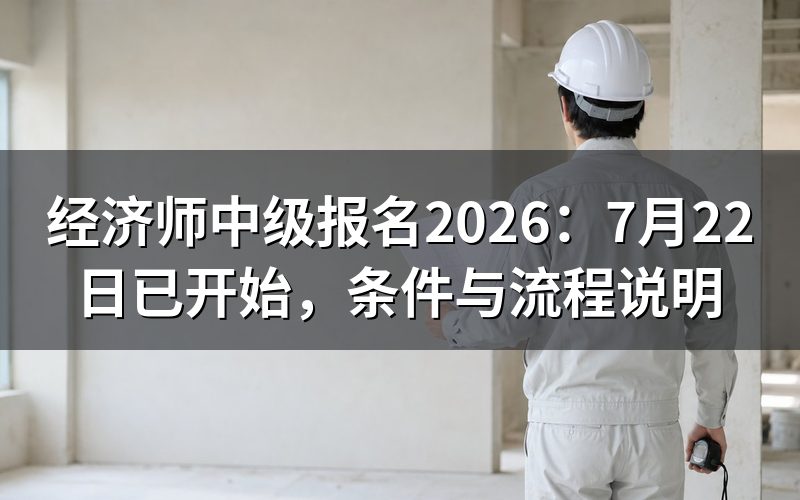 2026年中级经济师报名时间是什么时候?
