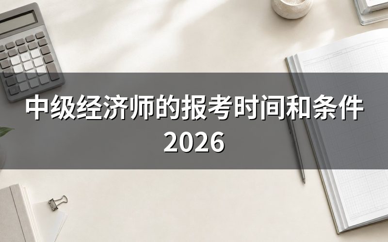 2026年中级经济师什么时候报名和考试?