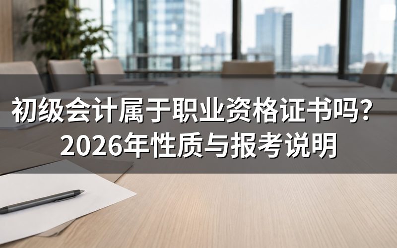 初级会计到底是不是职业资格证书?