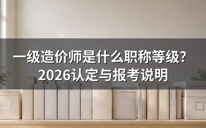 一级造价师属于什么职称等级?
