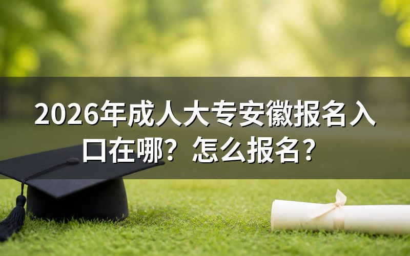 一、2026年安徽成人大专报名入口与官网
