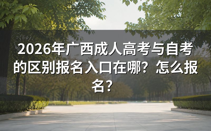广西成人高考与自考的核心区别