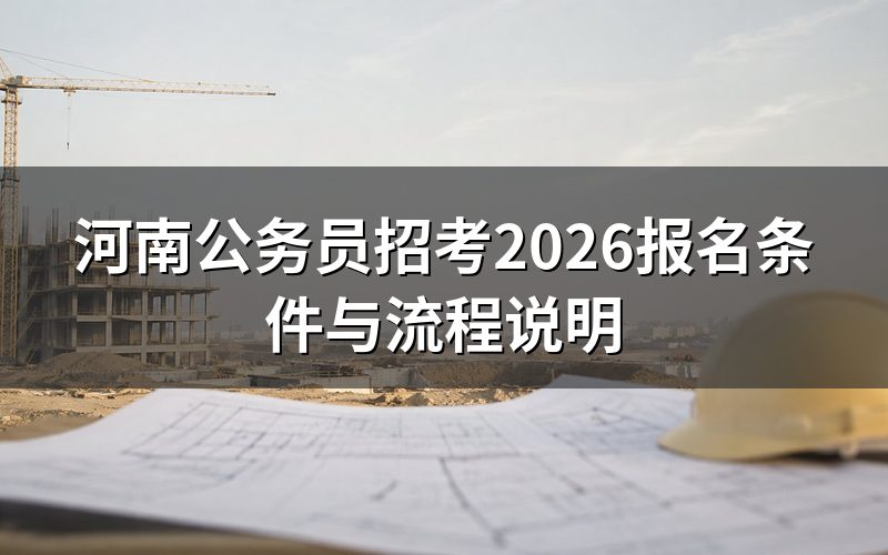 河南公务员招考2026什么时候报名?