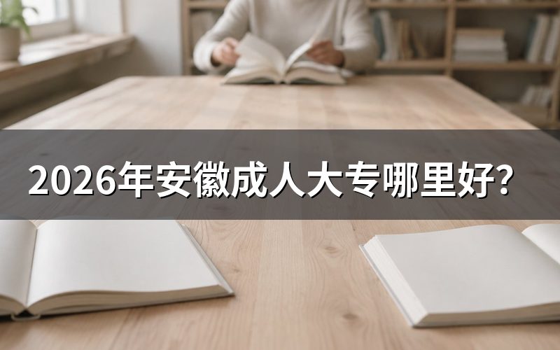 2026年安徽成人大专报考入口与时间