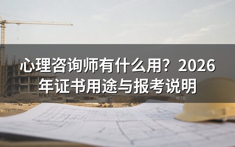 心理咨询师证书现在是什么性质?