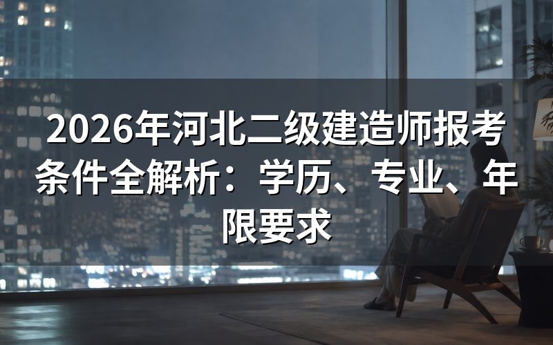 河北二级建造师报考条件是什么?