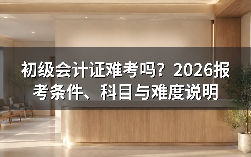 初级会计证难考吗？先看考试科目与合格标准