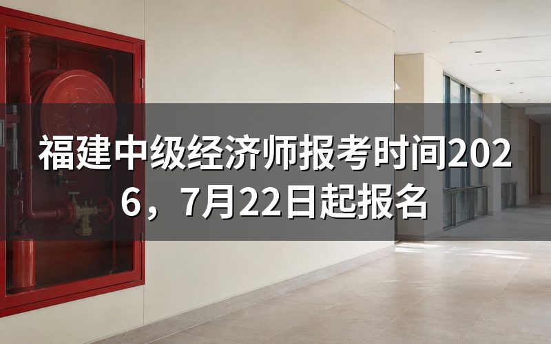 2026年福建中级经济师什么时候报名?