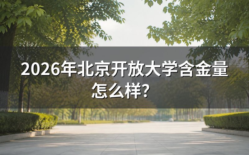 北京开放大学学历的法律效力与认可度