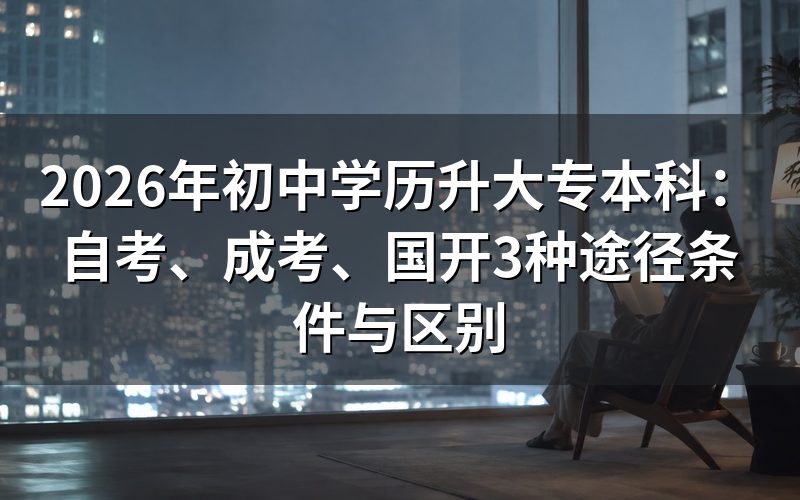 初中学历提升大专的三种途径
