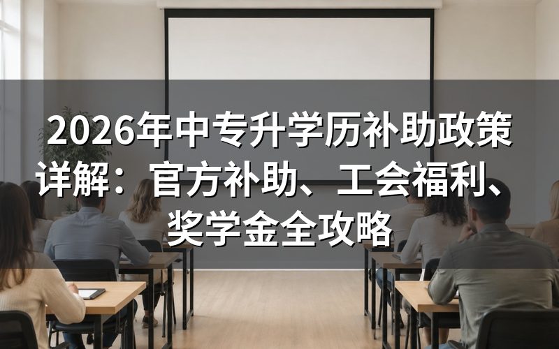 中专升学历有哪些官方补助？