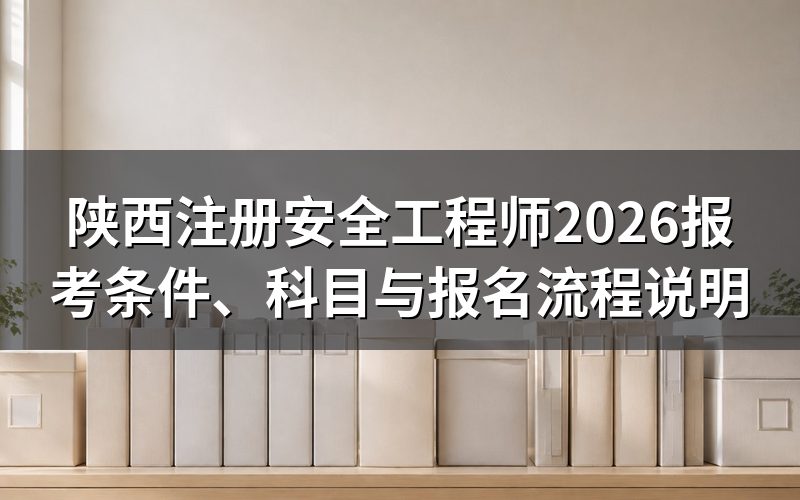 陕西注册安全工程师2026报名时间是什么时候?