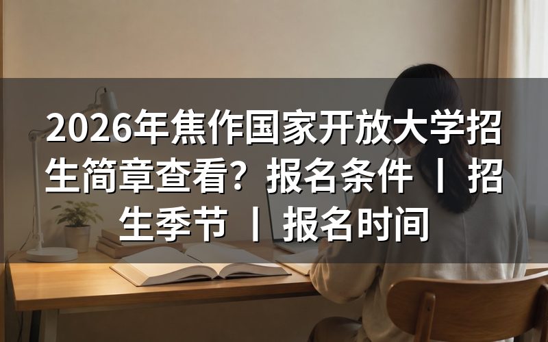 2026年焦作国家开放大学招生简章查看方法