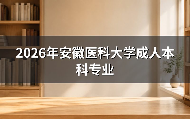2026年安徽医科大学成人本科招生专业