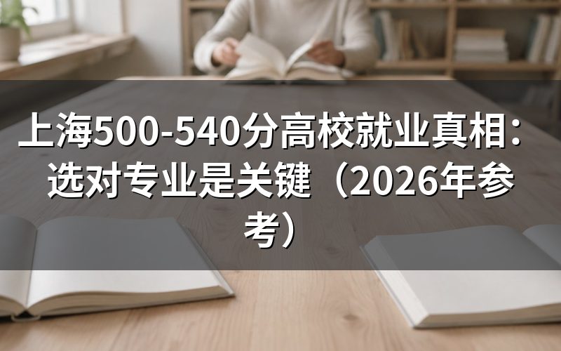 500-540分段的上海高校,是‘就业直通车’还是‘专业赌局’?