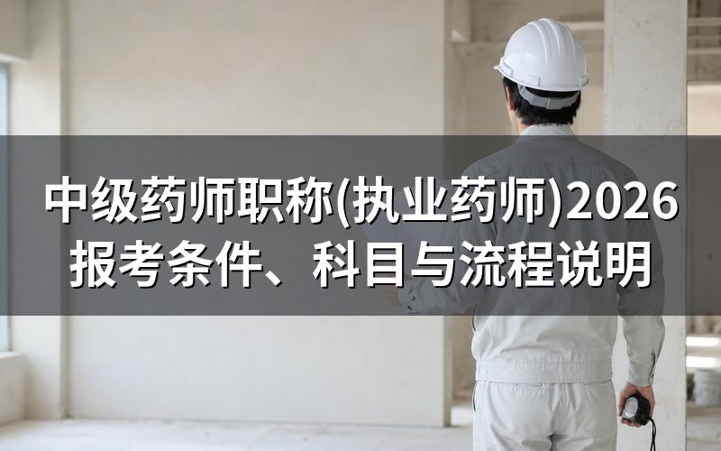 中级药师职称是什么?和执业药师有什么关系?