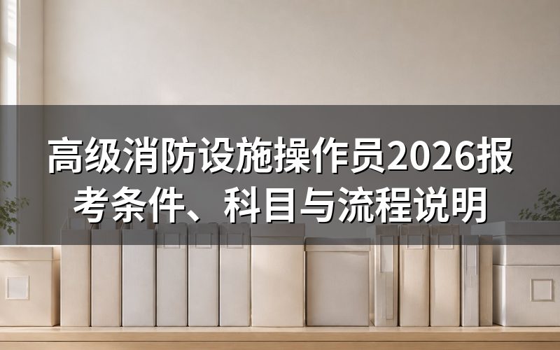 高阶消防设施操作员是什么证书？