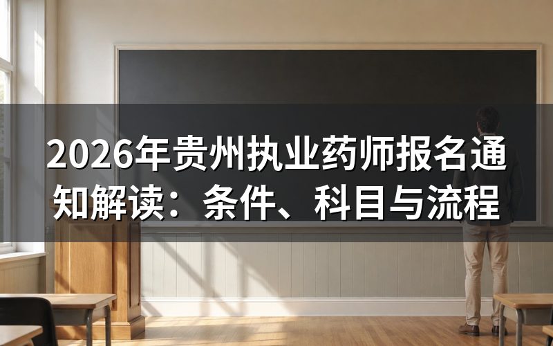 2026年贵州执业药师报名时间与入口