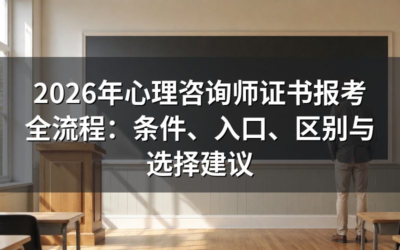 2026年心理咨询师证书有哪些类型?