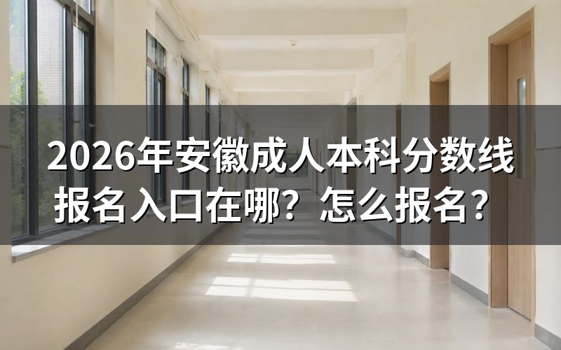 2026年安徽成人本科报名入口与流程