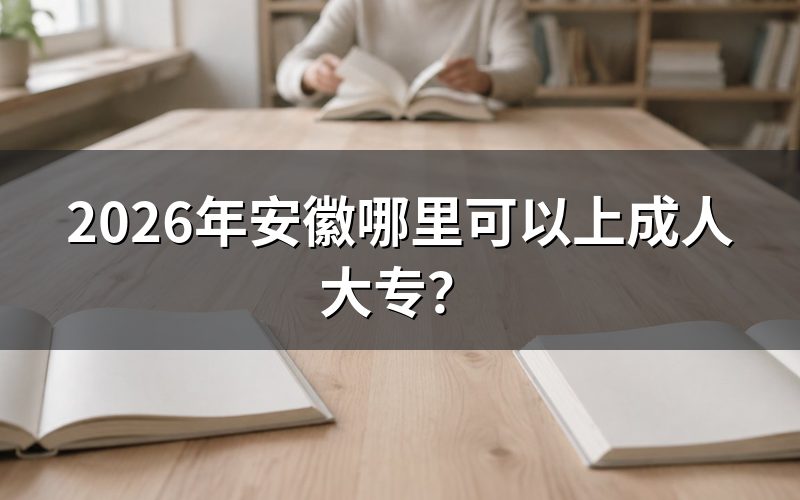 2026年安徽成人高考大专报名与考试时间
