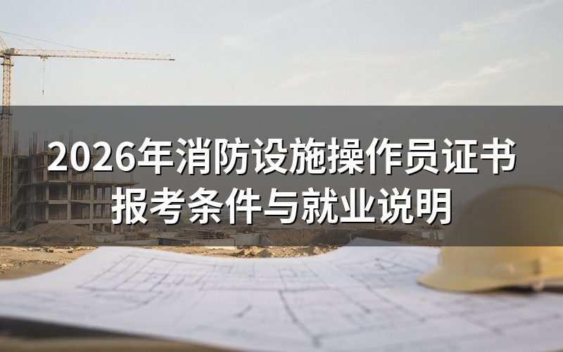 消防设施操作员证书是什么?
