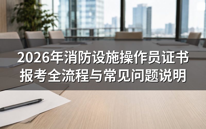 消防设施操作员证书是什么?