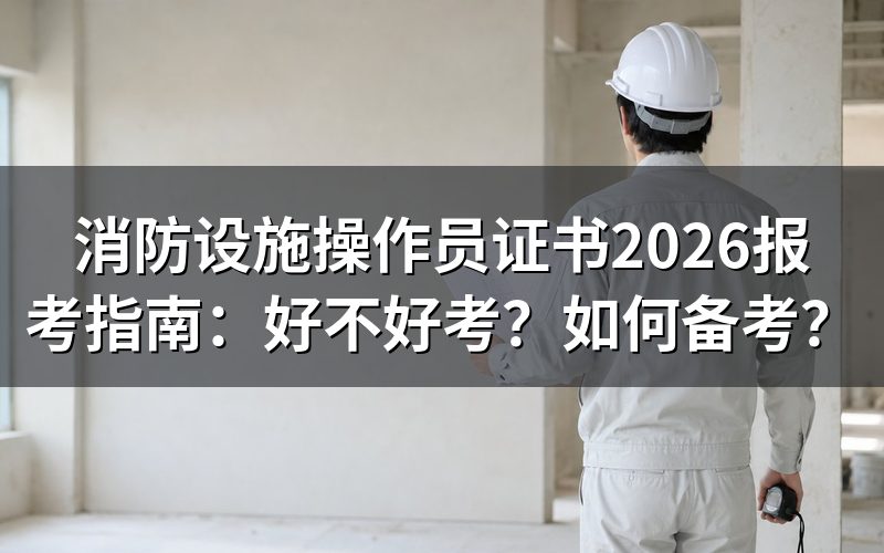 消防设施操作员证书是什么?