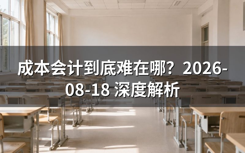 成本会计为什么难？