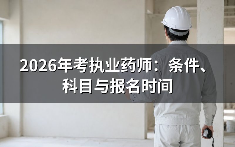 2026年执业药师考试时间与报名窗口