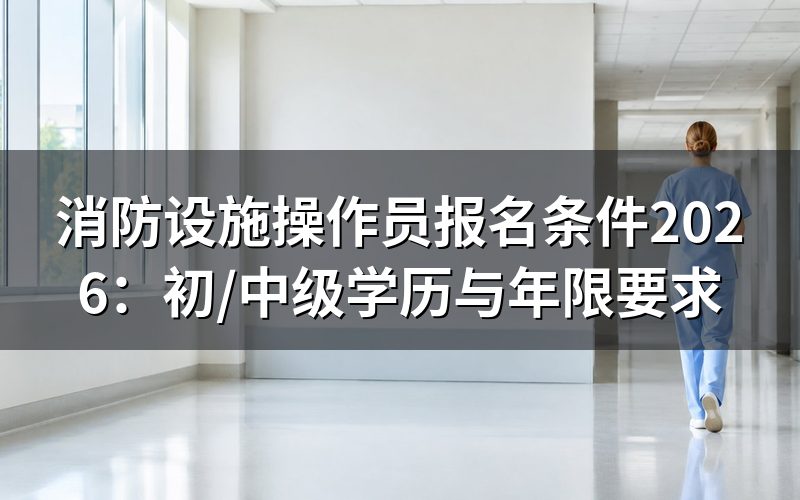 2026年消防设施操作员报名条件是什么?