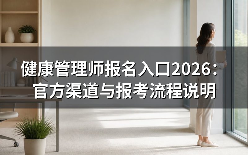 健康管理师报名入口在哪里？