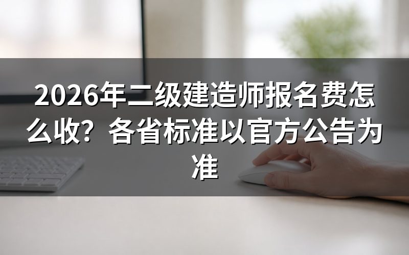 2026年二建报名费是多少?
