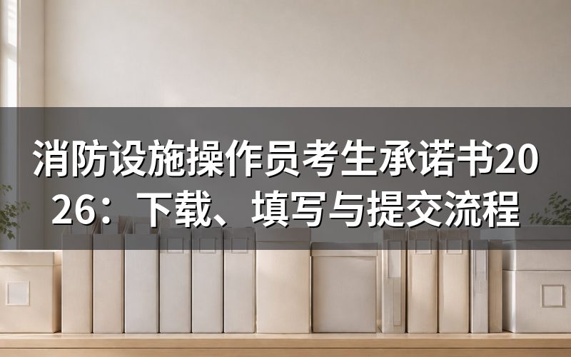 消防设施操作员考生承诺书是什么?