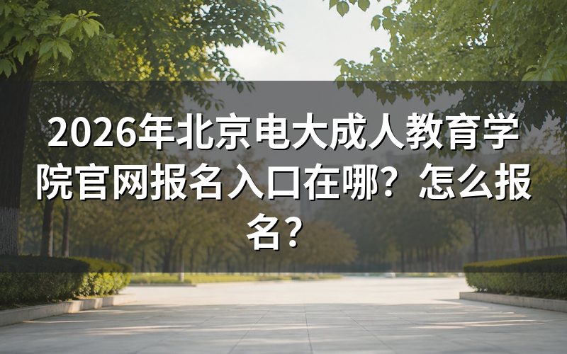 北京电大成人教育官网报名入口与信息查询途径