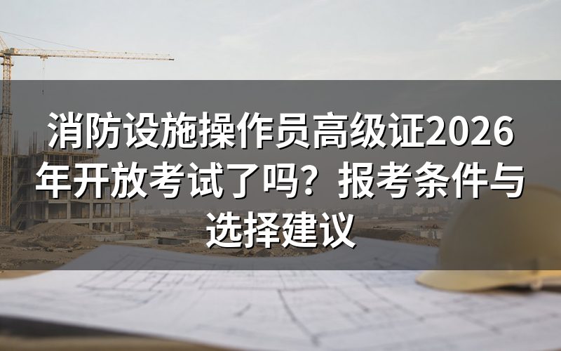 消防设施操作员高阶证目前开放考试了吗?