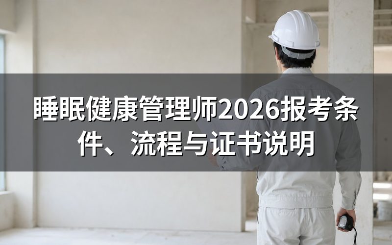 睡眠健康管理师是什么证书?