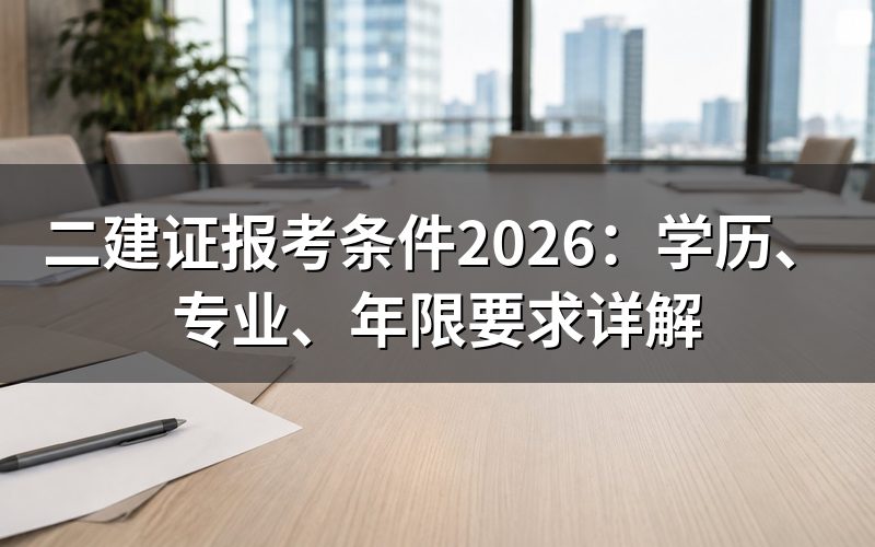 二建证报考条件具体是什么?
