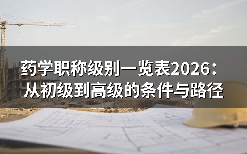 药学职称分为哪几个级别?